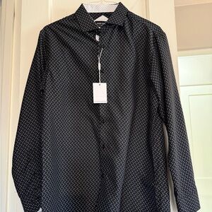 Alex Vando Black Patterned Dress Shirt